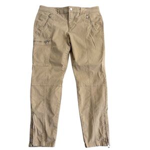 Lauren Ralph Lauren Tan Cargo Utility Pants Zip Pockets Women’s Size 14